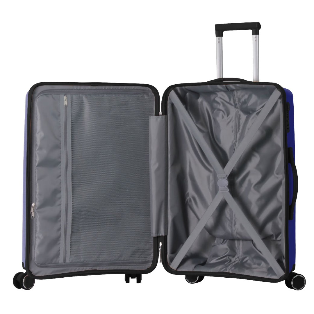 3-Piece Luggage Set Travel Lightweight Suitcases With Rolling Wheels, TSA Lock & Moulded Corner, Carry On Luggages For Business, Trip, 20-24-28, Navy Blue