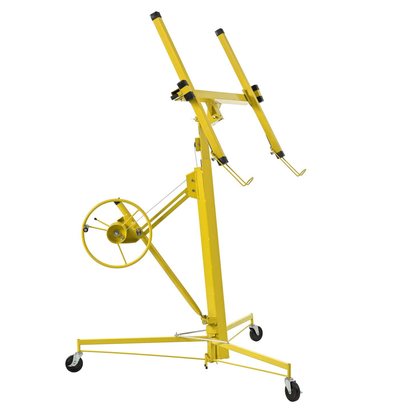16 FT Drywall Lift Panel Rolling Hoist Jack Lifter Sheetrock, Drywall Lifting Construction Tools Caster Wheel With Adjustable Telescopic Arm, 16-Yellow