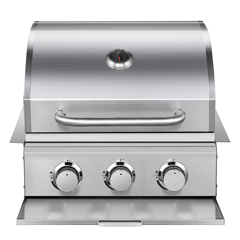 Stainless Steel Embedded Three-head Gas Barbecue Grill
