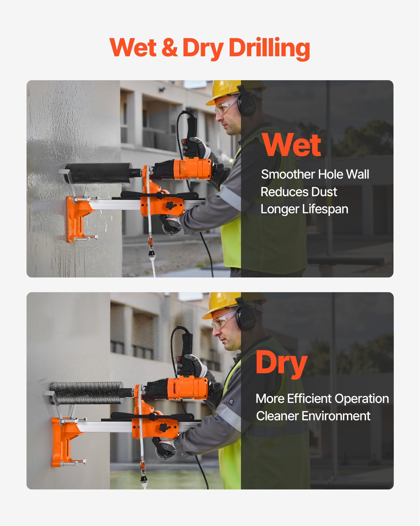 Diamond Core Drill Machine Handheld And Stand Concrete Core Drill Rig 8 In