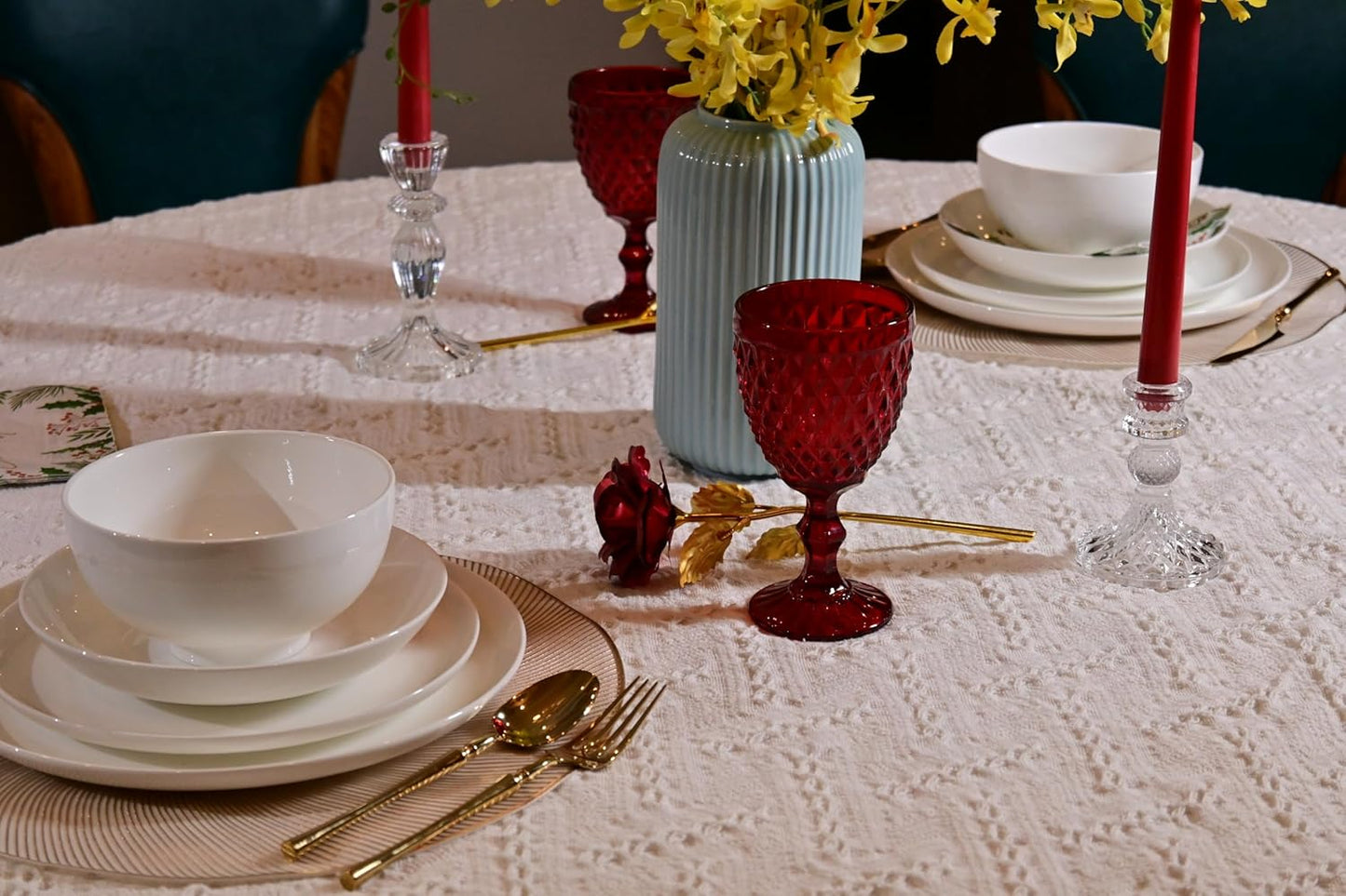 Dinnerware Set, 16 Pieces, Service For 4, White Plates, Dishes, Bowls Set, Microwave And Dishwasher Safe
