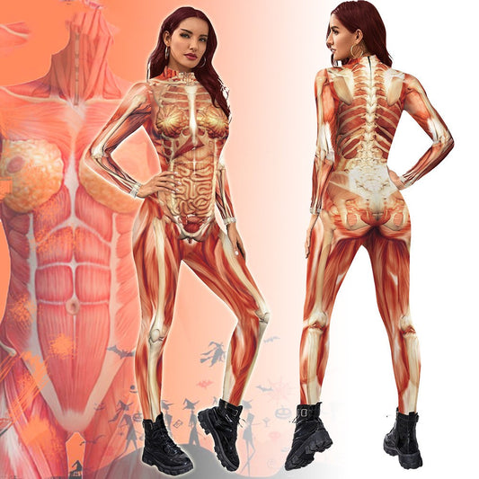 Simulation Skeleton One-piece Tights