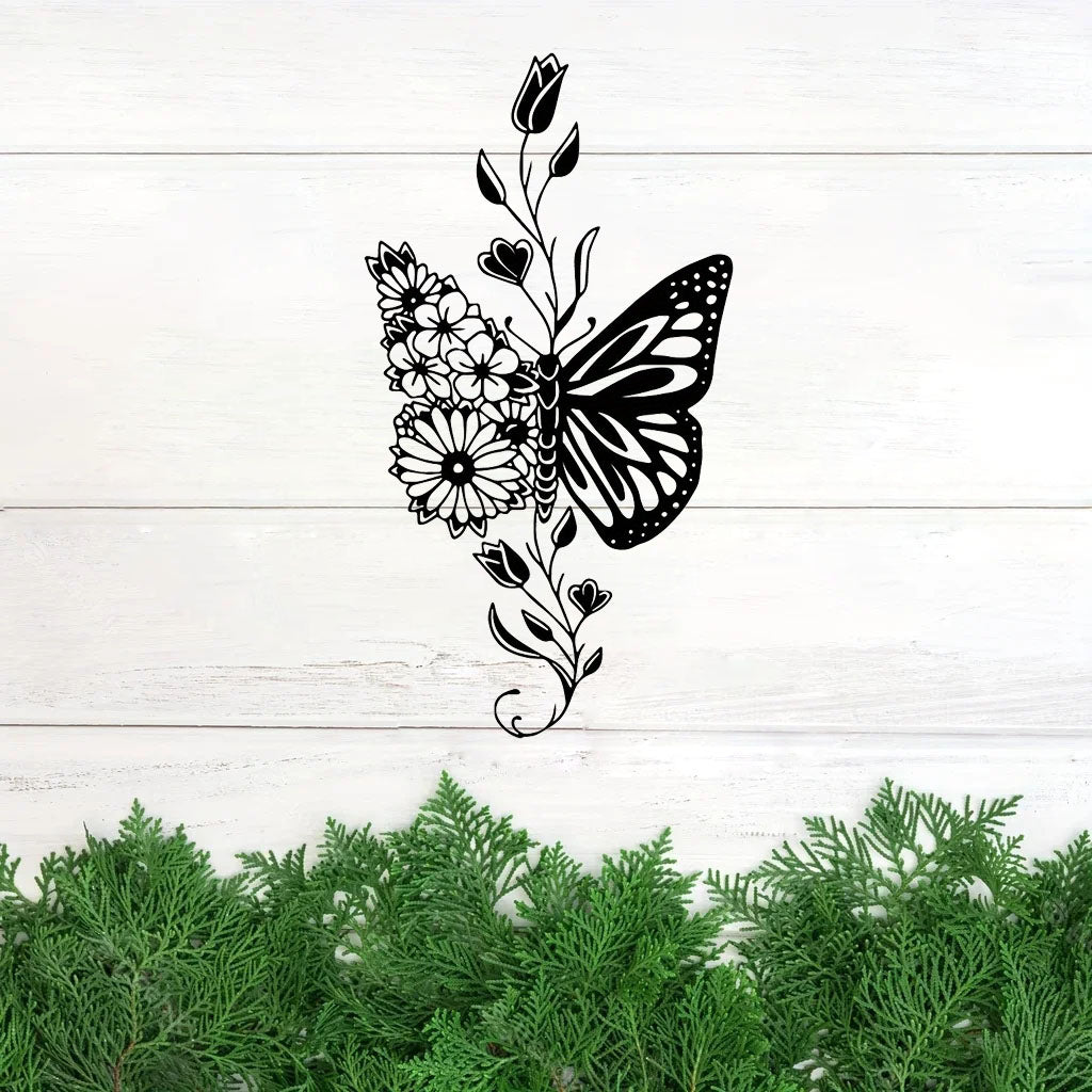Vintage Sunflower Metal Wall Art - Handcrafted Iron Wall Sculpture