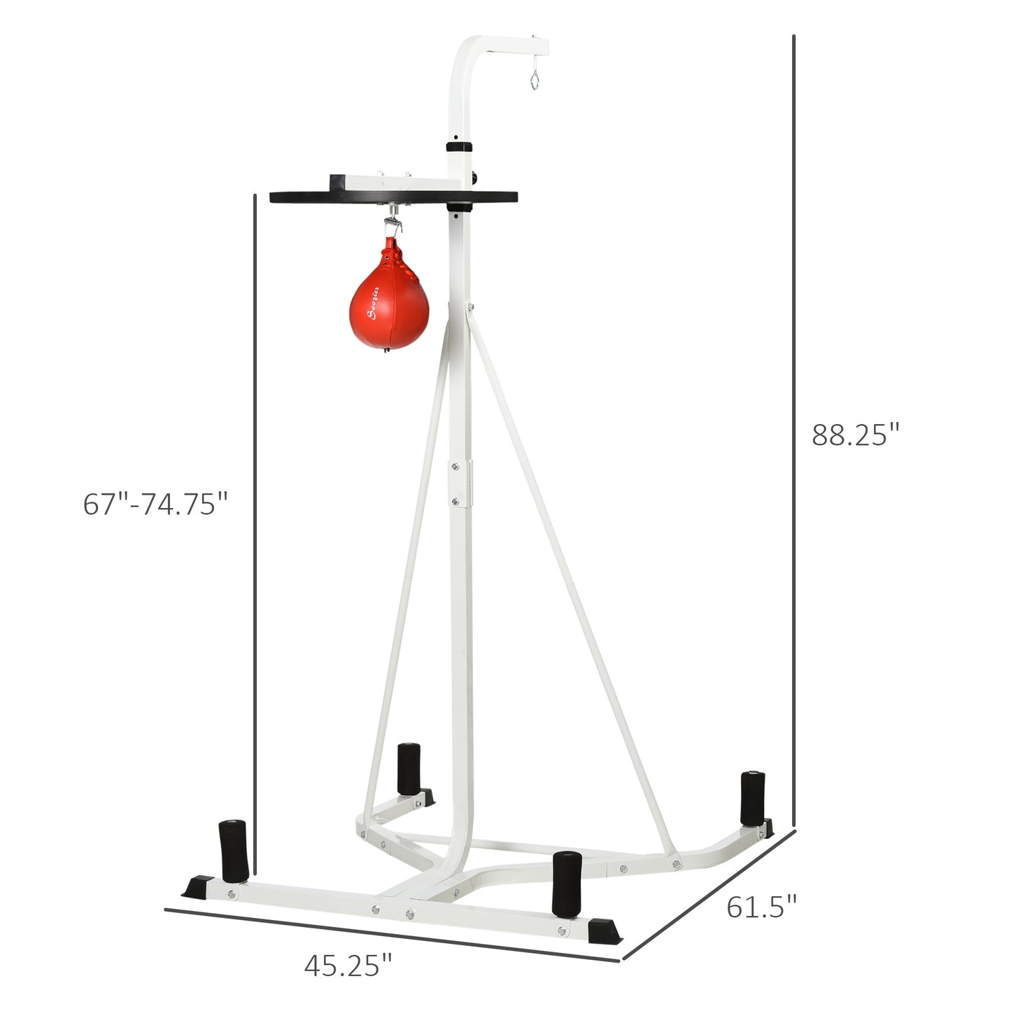 2 In 1 Punching Bag Stand, Adjustable Height Heavy Bag Stand With Weighted Base And Speed Bag, Freestanding For Home Gym