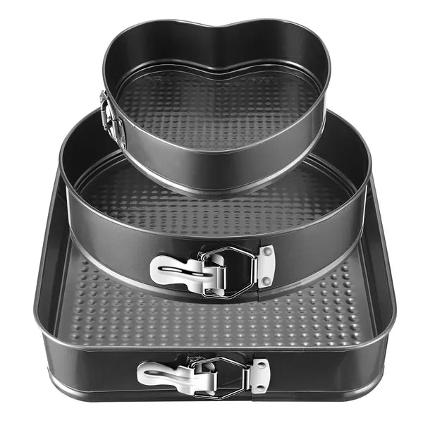 Non Stick Springform Cake Pan Leakproof 9in 10in 11in Bakeware Pan With Removable Bottom 3Pcs Per Set