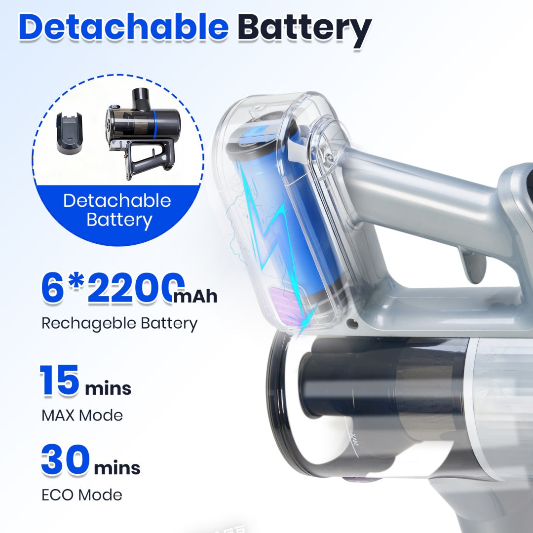 Cordless Vacuum Cleaner, Lightweight Stick Vacuum Household Anti-tangling And LED Light, Powerful Rechargeable Wireless Vacuum Cleaner