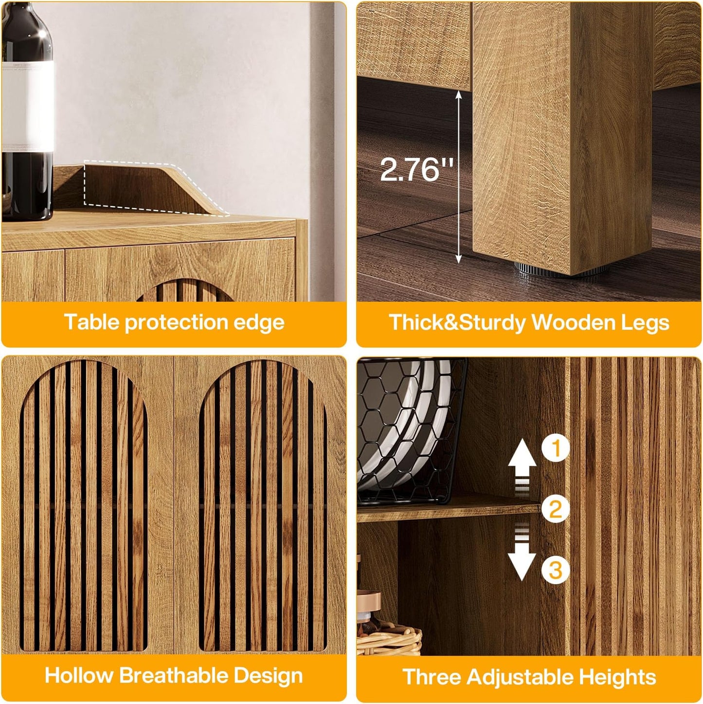 Sleek Sideboard Buffet,Storage Cabinet
