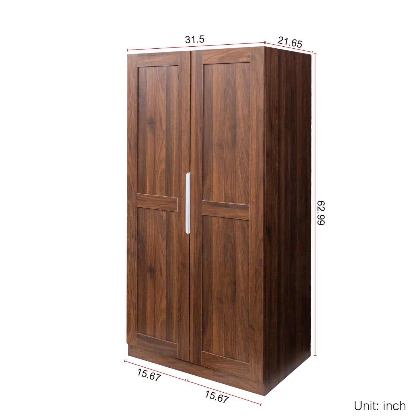 62.99in Kitchen Pantry Cabinet, Walnut  Freestanding Buffet Cupboards Sideboard With Doors &  Shelves, Kitchen Pantry Storage Cabinet For Kitchen, Living Room And Dinning Room