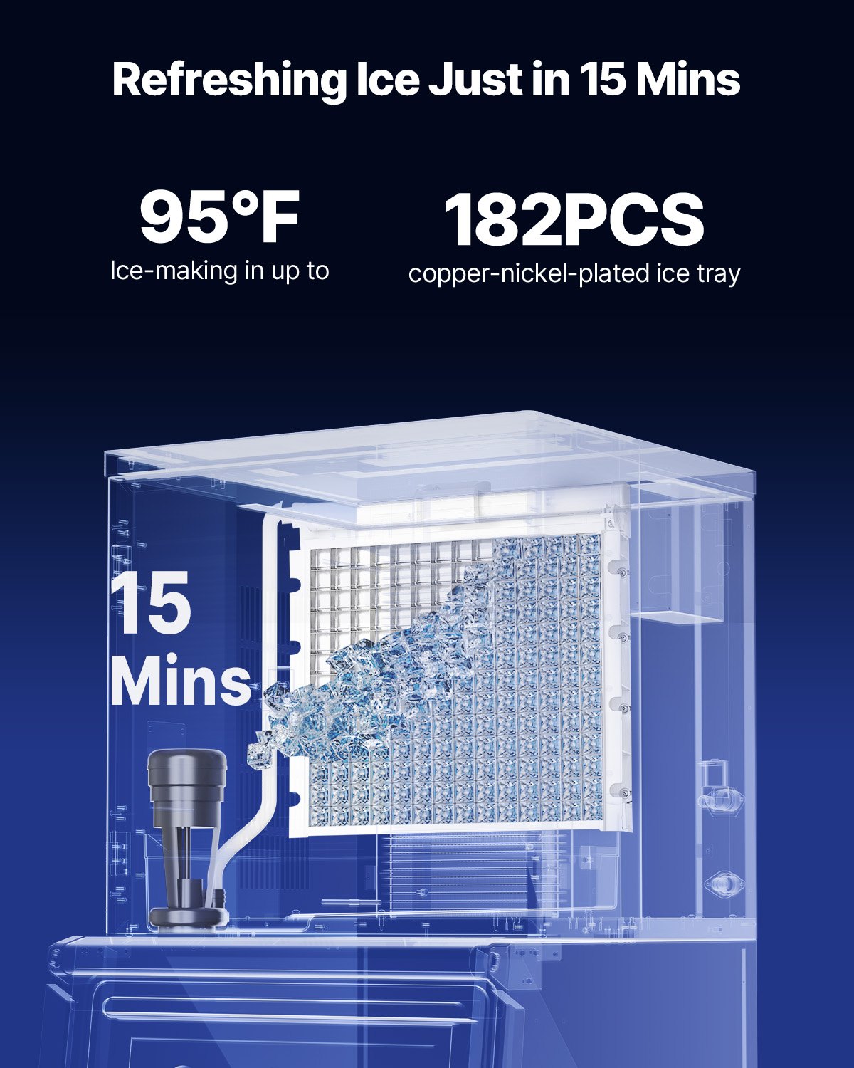 Commercial Ice Maker Machine - Head, 450 Lbs/Day Stainless Steel Ice Machine With Scheduled Ice-Making, Self-Cleaning, Adjustable Thickness, Ideal For Restaurant Bar Cafe Hotel - Head Only