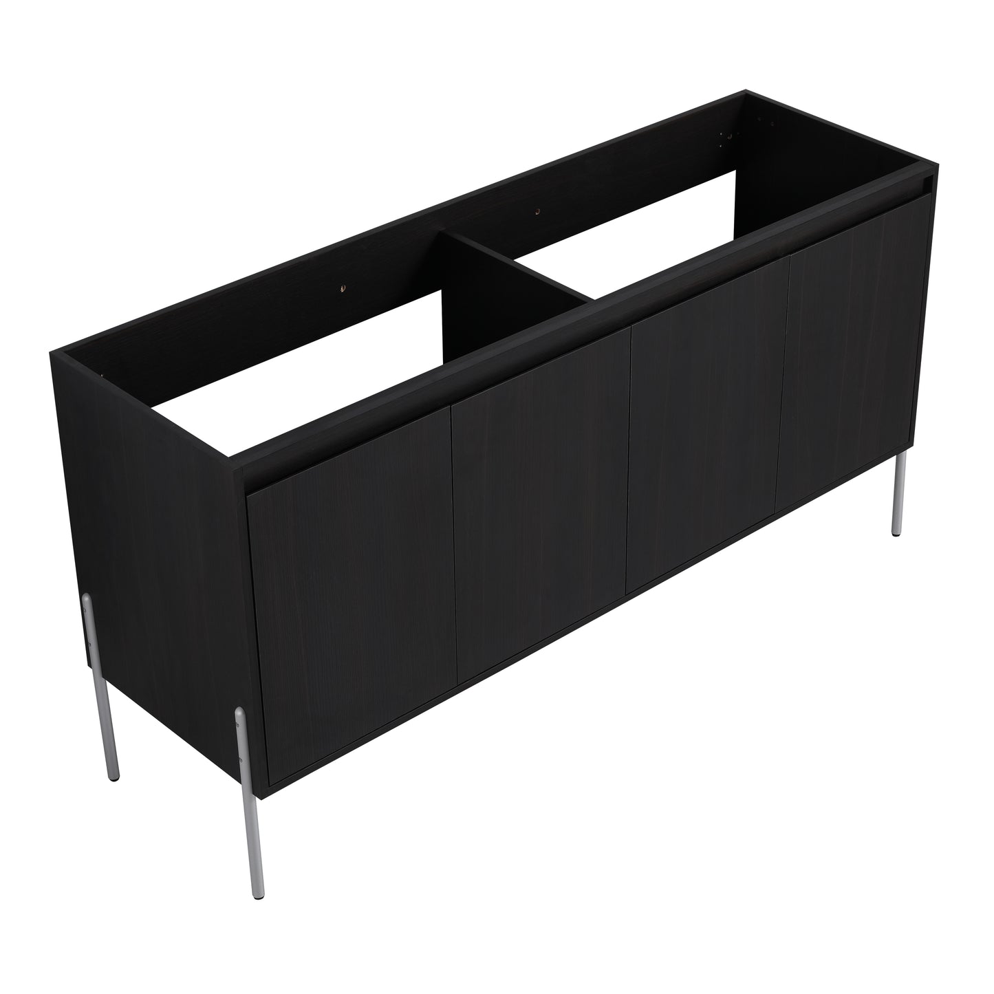 60 Freestanding Bathroom Vanity, Storage Cabinet With Soft Closed Doors KD-Package-Excluding Sink