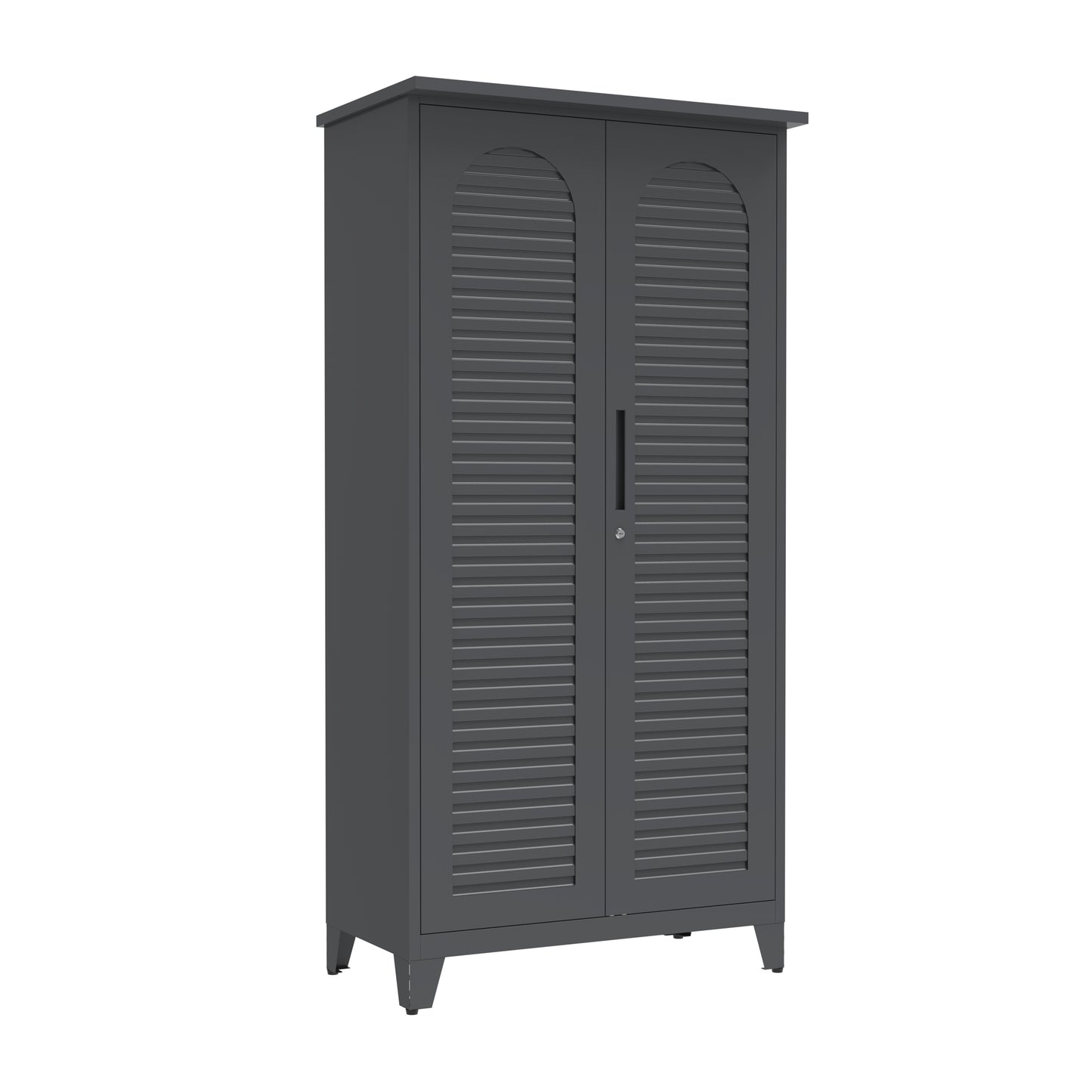 73'' Tall Metal Tool Storage Cabinet, With Ample Storage Space For Garage,Warehouse,Garden,Office, Living Room,Bathroom,Utility Room Slate