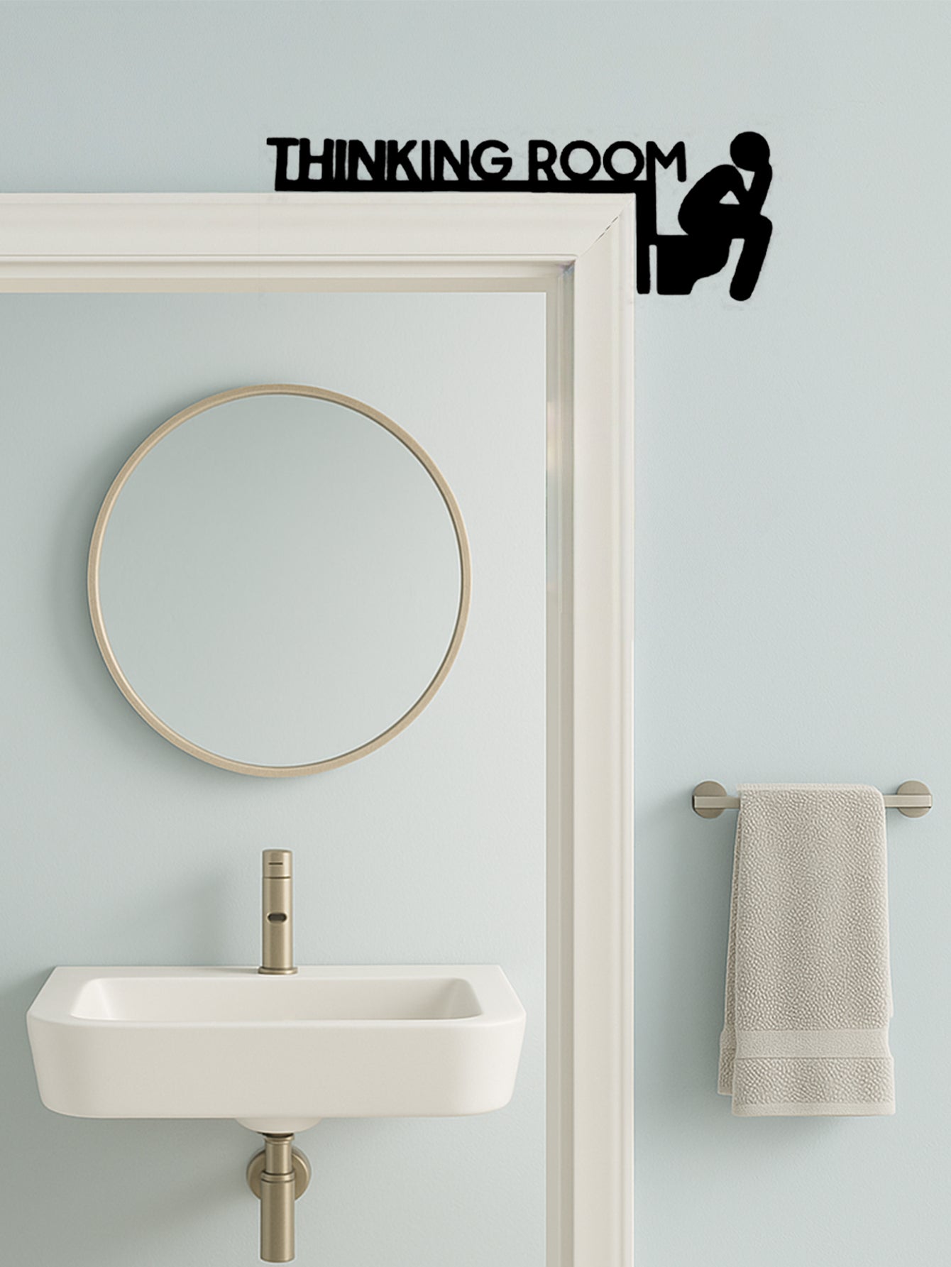 1pc Modern Metal Toilet Door Sign,Room Wall Sculpture, Home Decor