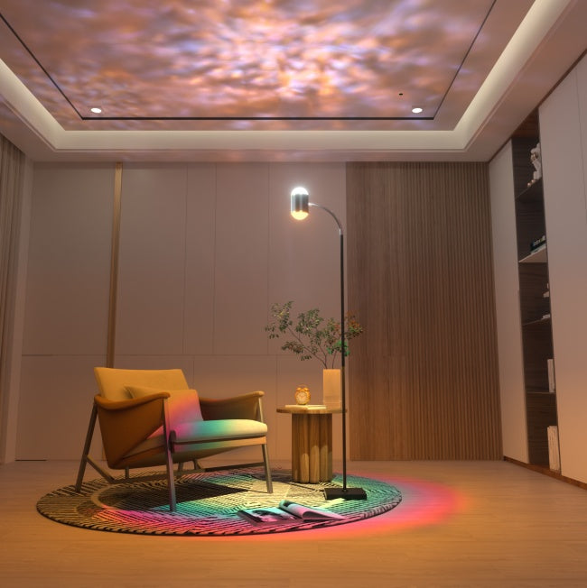EP LIGHT Dual Head Floor Lamp Sunset Aurora Projector Lights, Ambient Night Lights