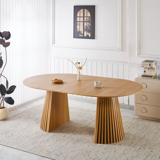 Extendable Table Mid-Century Modern Pedestal Table, Multi-Functional Dining Table For 6-10 People & Large Coffee Table,47.24-78.74INCH LENGTH