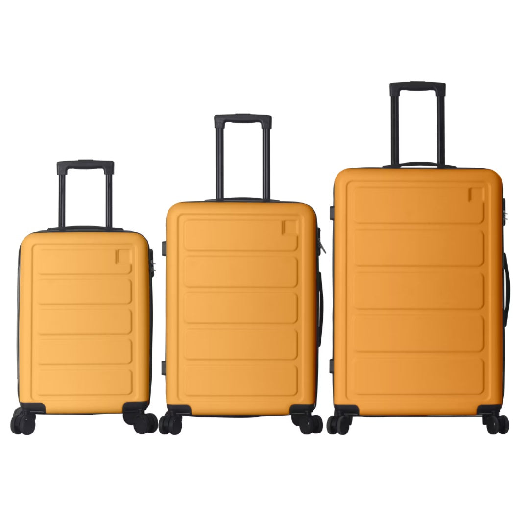 Luggage Sets ABS Hardshell 3pcs Luggage, Lightweight Durable Suitcase Sets Spinner Wheels Suitcase 20 24 28 Yellow