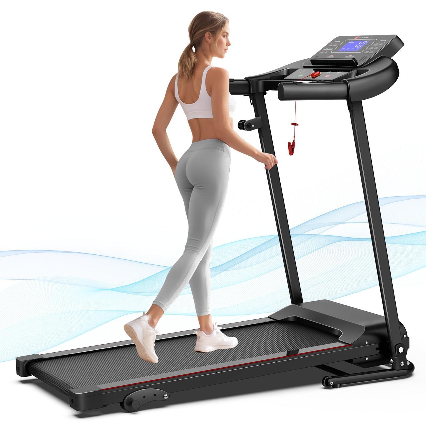 Easy-to-move Wheels Three-level Adjustment Incline Adjustment Indoor Aerobic Treadmill Suitable For All Fitness Levels