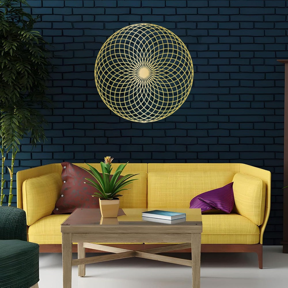 Sacred Geometry Wall Art, Spiritual Metal Yantra & Mandala Sculpture