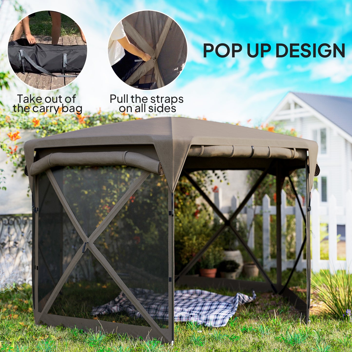 11 x Pop Up Gazebo Screen Tent with Removable Roof Cover