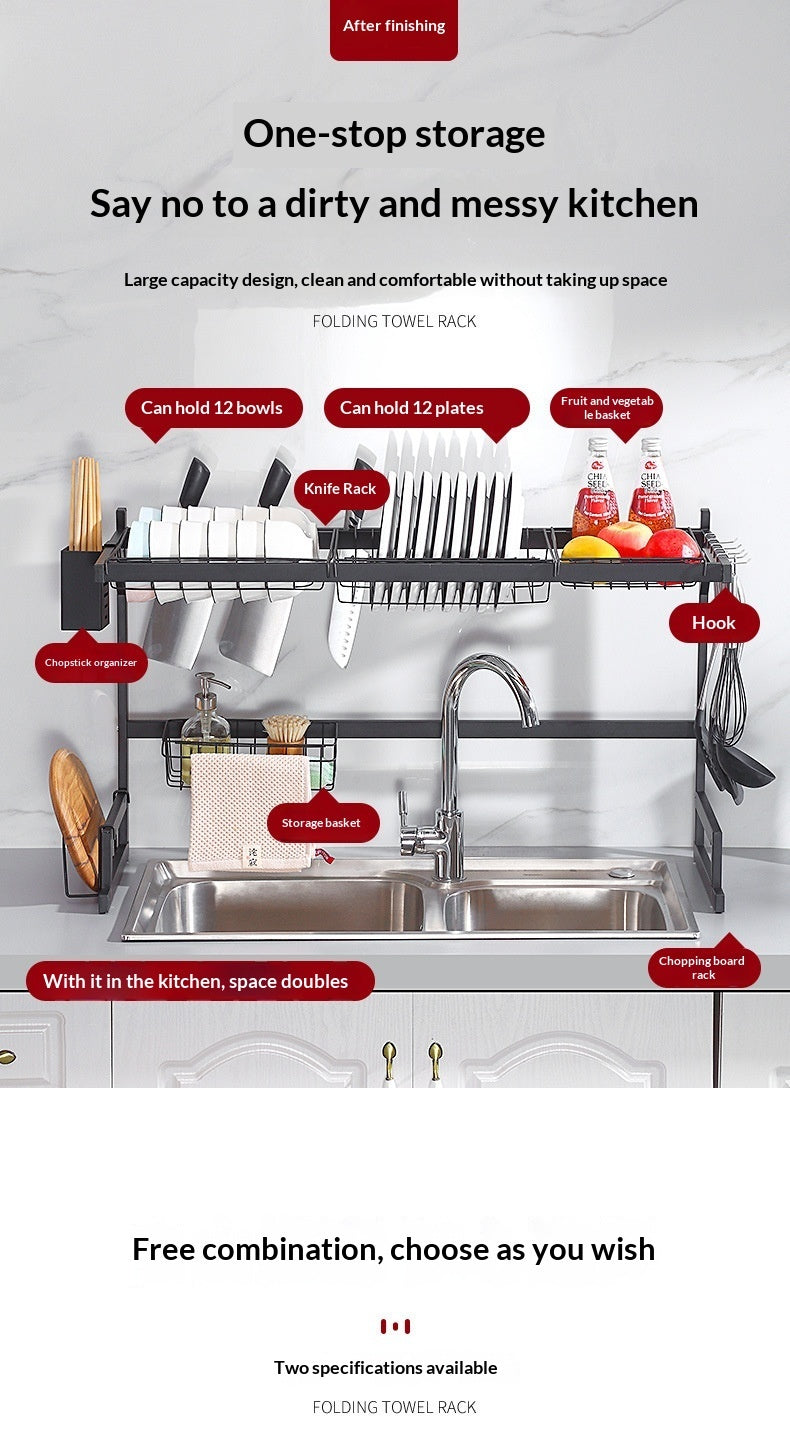 Self Pickup Only - Kitchen Multifunctional Storage Rack, Countertop, Chopsticks, Integrated Cutting Tool Storage Rack, Sink, Vertical Drainage Rack, Bowl And Dish Rack
