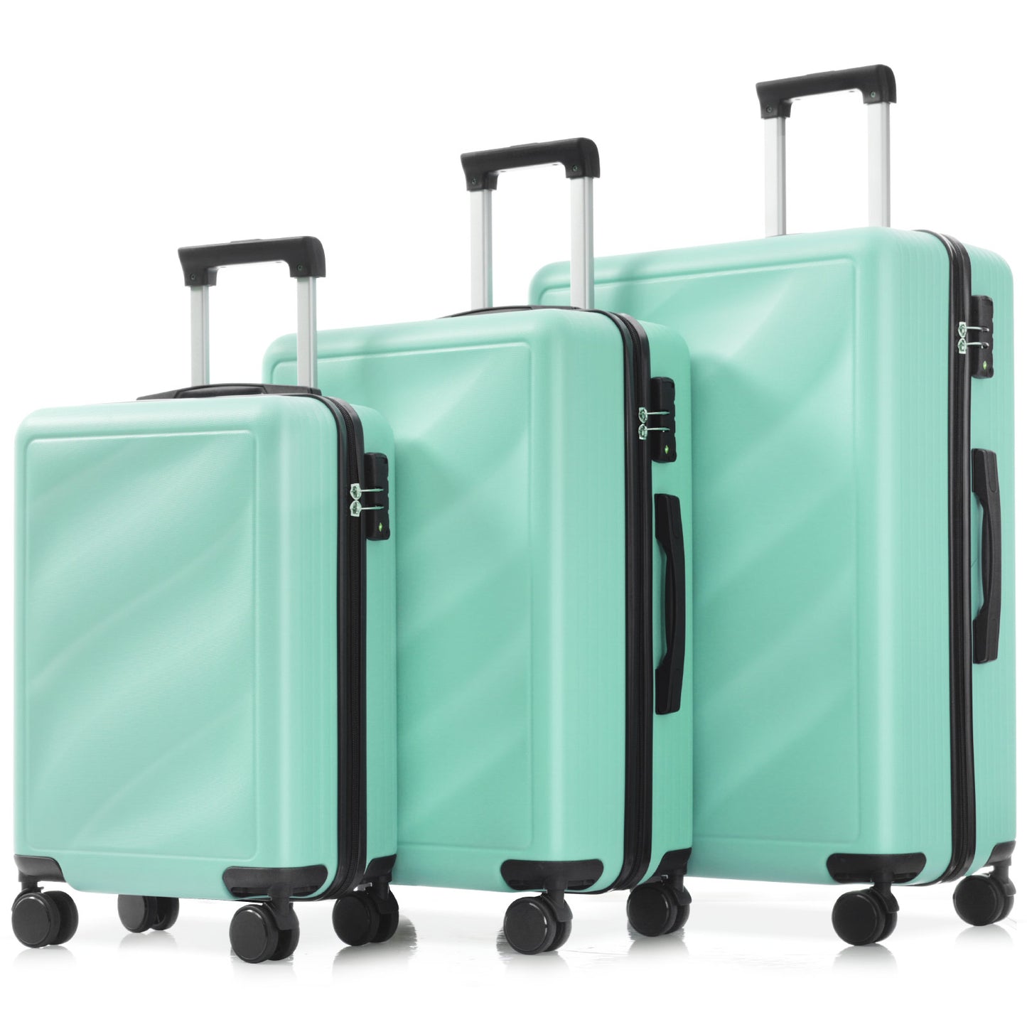Luggage Set 3 Piece, Lightweight Durable ABS Suitcases With Spinner Wheels And TSA Lock, Carry-on & Checked Travel Luggage 20-24-28