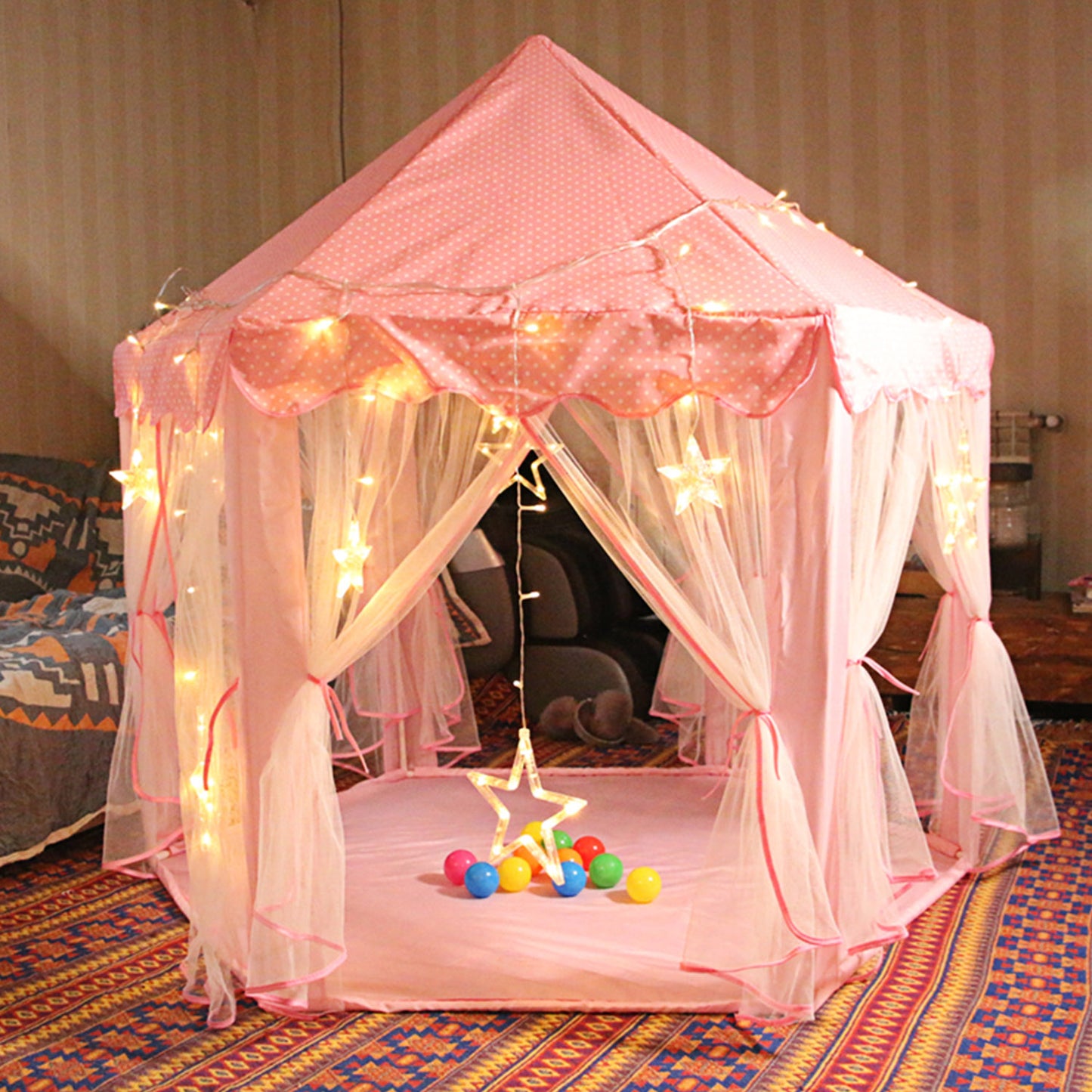 1Pc Kids Play Tents Princess For Girls Princess Castle Children Playhouse Indoor Outdoor Use With Carry Case