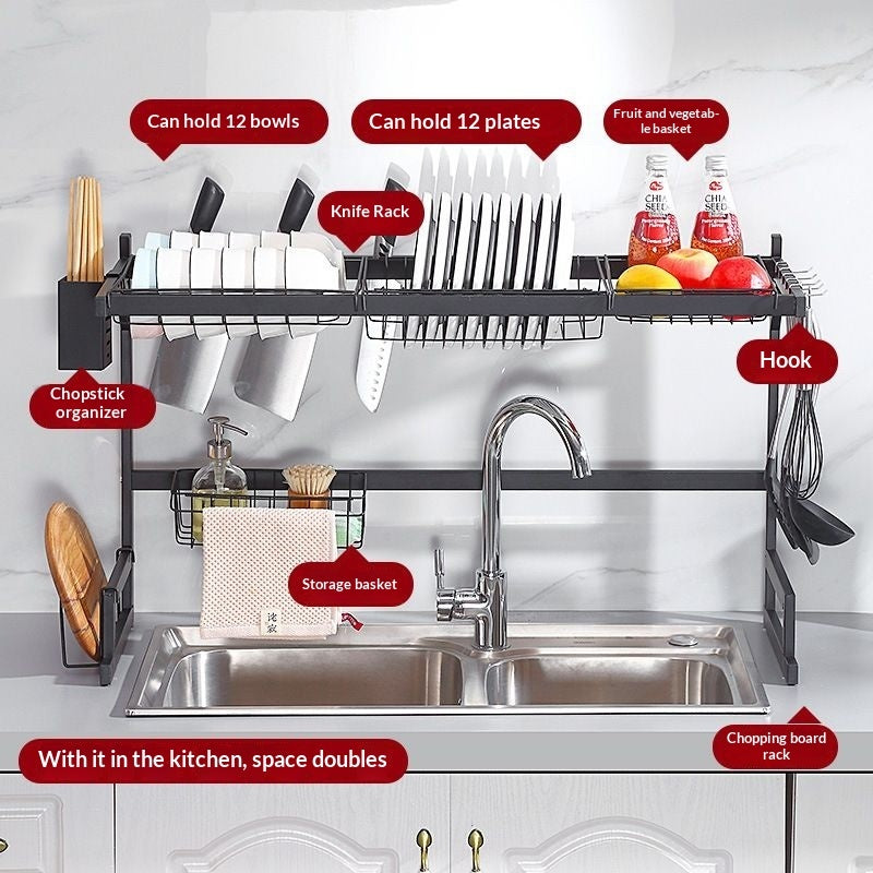 Self Pickup Only - Kitchen Multifunctional Storage Rack, Countertop, Chopsticks, Integrated Cutting Tool Storage Rack, Sink, Vertical Drainage Rack, Bowl And Dish Rack