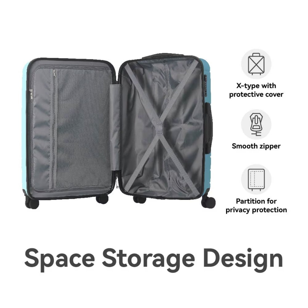 Luggage Sets ABS Hardshell 3pcs Luggage, Lightweight Durable Suitcase Sets Spinner Wheels Suitcase With TSA Lock 20''24''28'' Available Blue