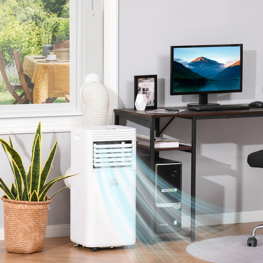 8000 BTU Mobile Air Conditioner for Cooling and Dehumidifying, Remote Control, 24H Timer, LED Display, White