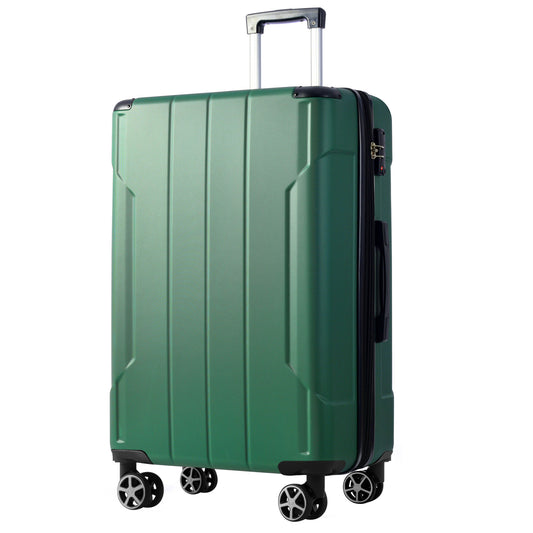 Hardshell Luggage, Lightweight Durable ABS Suitcases With Double Wheels, Expandable 28-inch Checked Luggage 28 Green