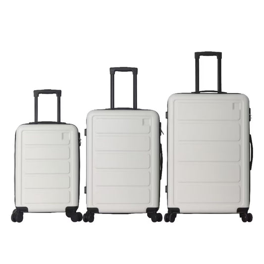 Luggage Sets ABS Hardshell 3pcs Luggage, Lightweight Durable Suitcase Sets Spinner Wheels Suitcase 20-24-28  White
