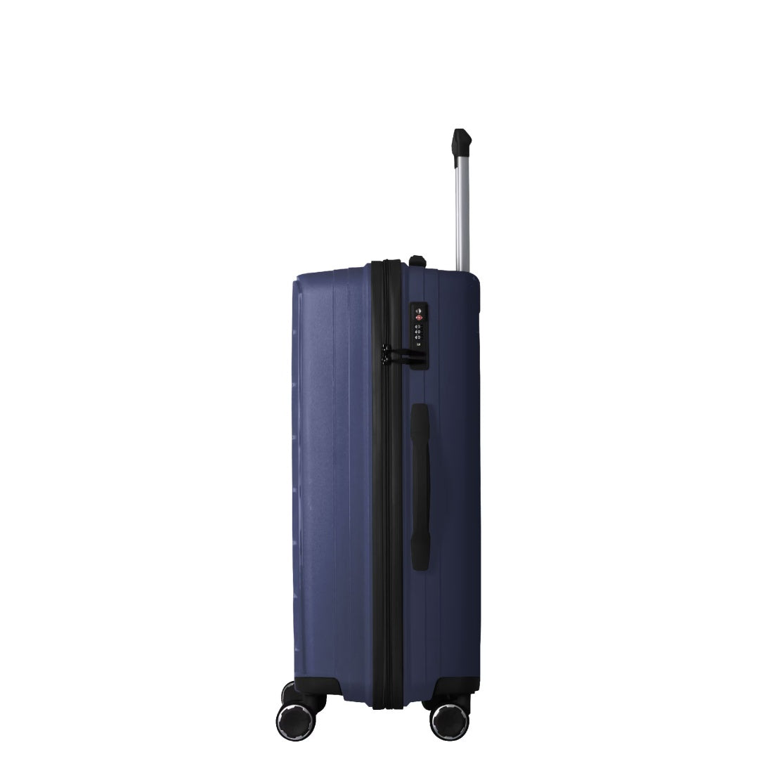 3-Piece Luggage Set Travel Lightweight Suitcases With Rolling Wheels, TSA Lock & Moulded Corner, Carry On Luggages For Business, Trip, 20-24-28, Navy Blue