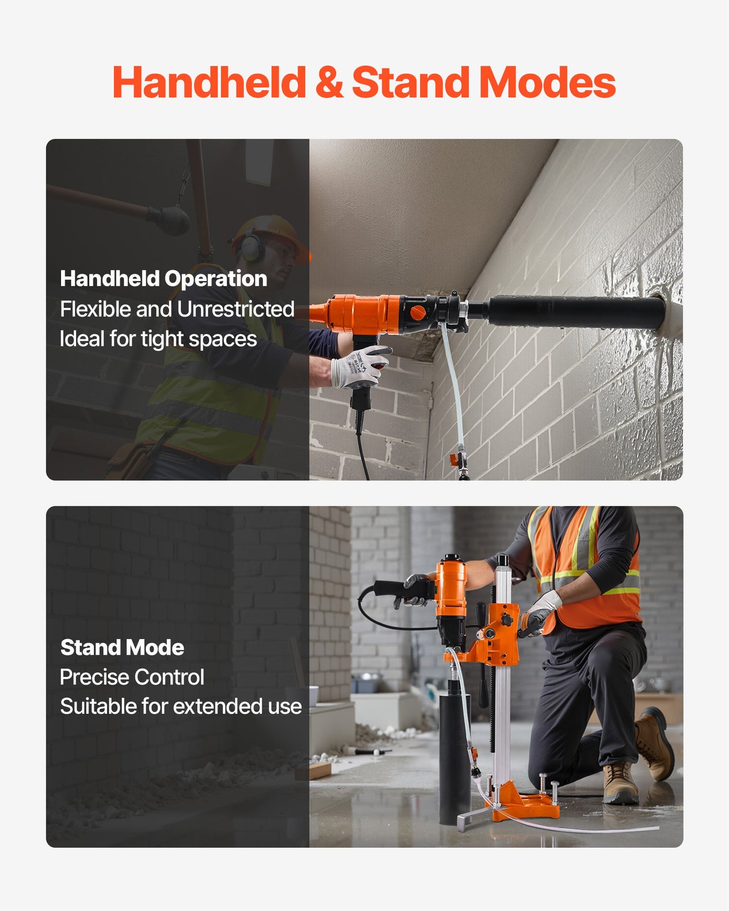 Diamond Core Drill Machine Handheld And Stand Concrete Core Drill Rig 8 In