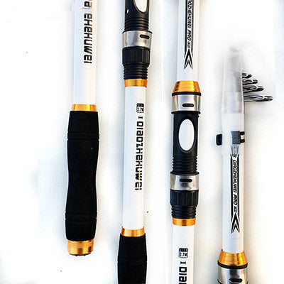 White Spinning Fishing Rod Carbon Fiber Telescopic Fish Rods