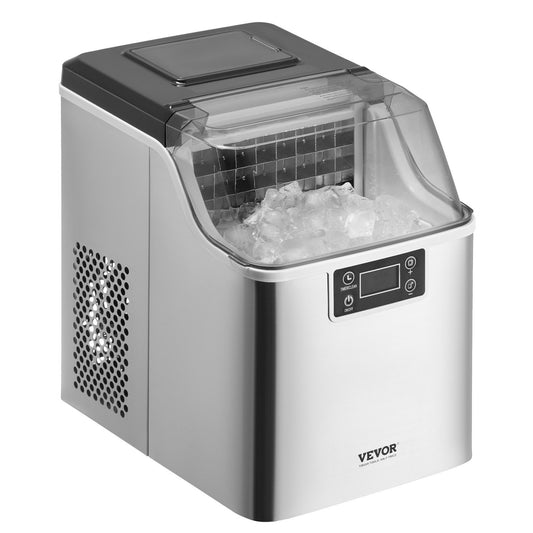 Portable Countertop Ice Maker 45Lbs/24H Self-Cleaning With Scoop Basket Home Bar