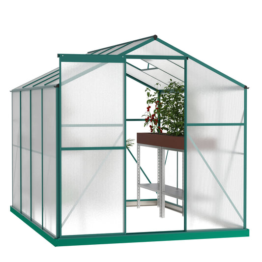 Polycarbonate Greenhouse,6x 8 Heavy Duty Walk-in Plant Garden Greenhouse For  Outdoor