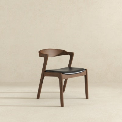 Dakota Solid Wood Black Leather Dining Chair Set Of 2