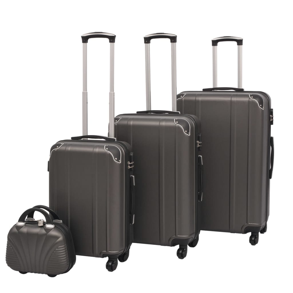 Four-Piece Hard Shell Trolley Set Champagne   Four-Piece Hard Shell Trolley Set Coffee Brown
