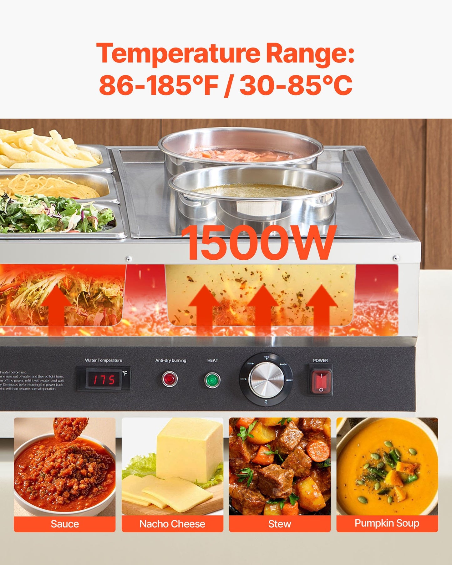 Commercial Soup Warmer Soup Station With 2-Pot & 3-Pan Soup Kettle Warmer