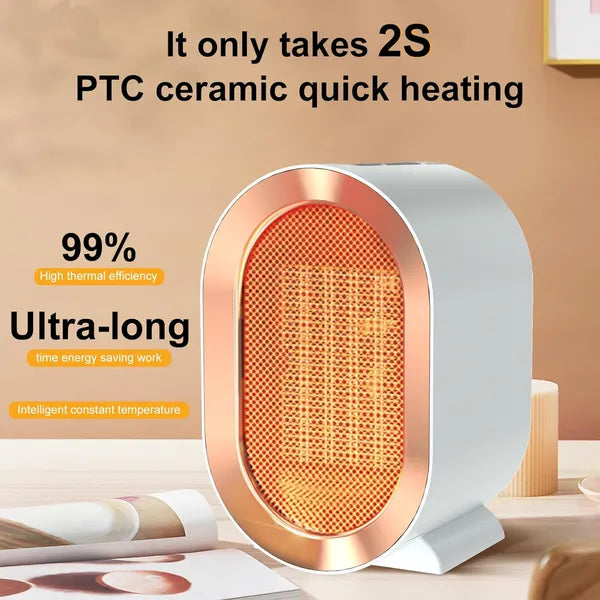 Electric Space Heater - 1200W Energy-Efficient Heater For Indoor Use. This Two-speed Portable Heater Fan Is Perfect For Offices, Providing Adjustable Warmth (White)