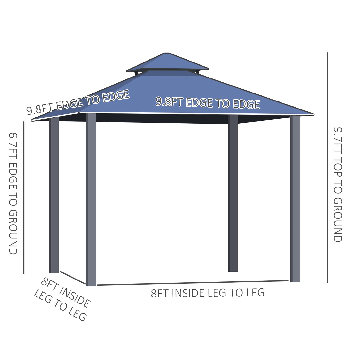 10' x 10' Hardtop Gazebo Canopy with Polycarbonate Roof