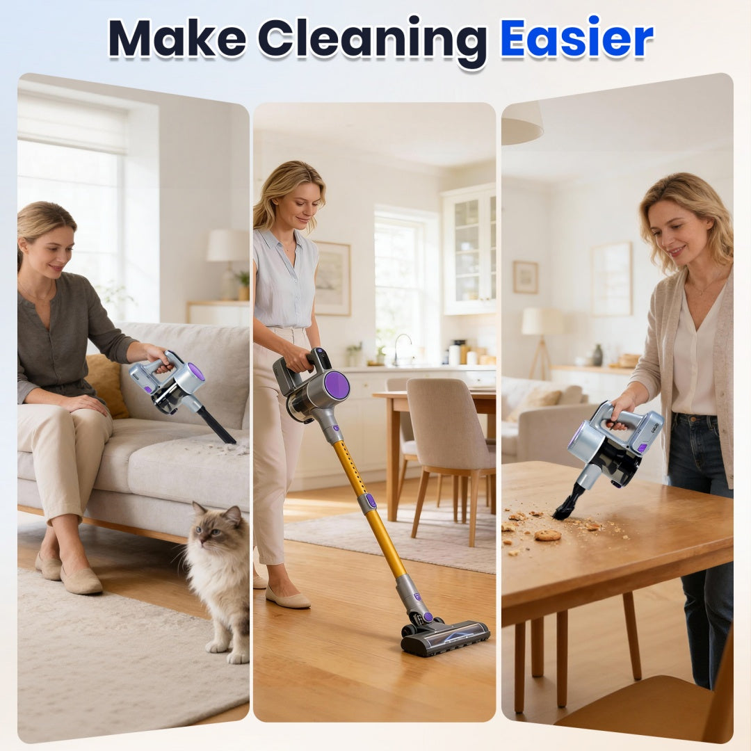 Cordless Vacuum Cleaner, Lightweight Stick Vacuum Household Anti-tangling And LED Light, Powerful Rechargeable Wireless Vacuum Cleaner