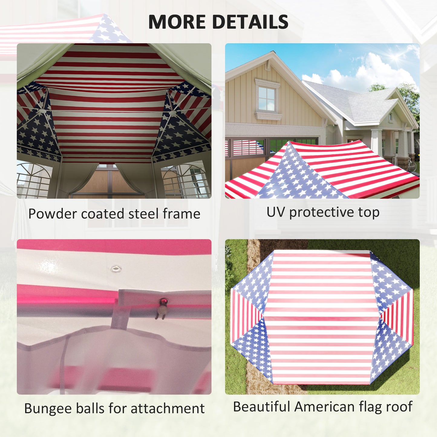 22.3 x 16.4 ft Heavy Duty Party Tent, Outdoot Canopy Tent with 2 Doors and 6 Windows, American Flag