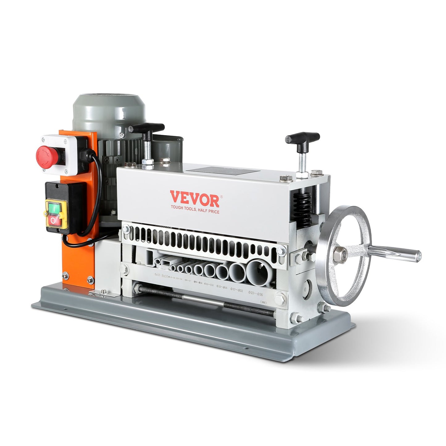 Automatic Wire Stripping Machine, 0.06''-1.42'' Electric Motorized Cable Stripper, 370 W, 88 Ft/min Wire Peeler With An Extra Manual Crank, 11 Channels For Scrap Copper Recycling