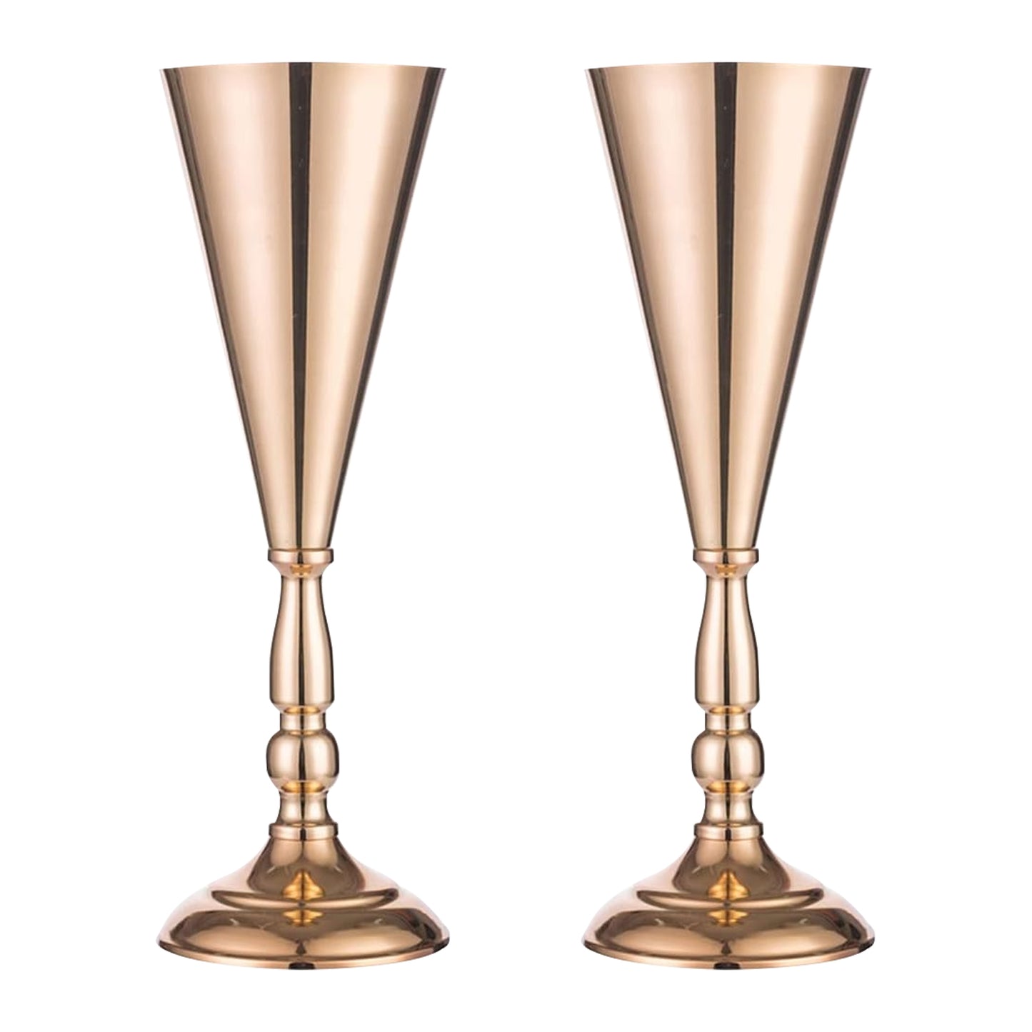 2 Pcs Golden Vase Flower Wedding Centerpieces