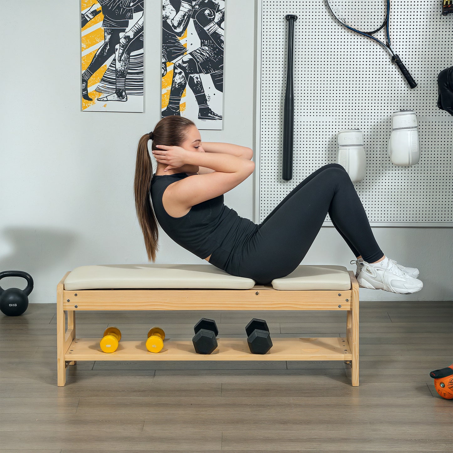 Adjustable Weight Bench with Dumbbell Rack