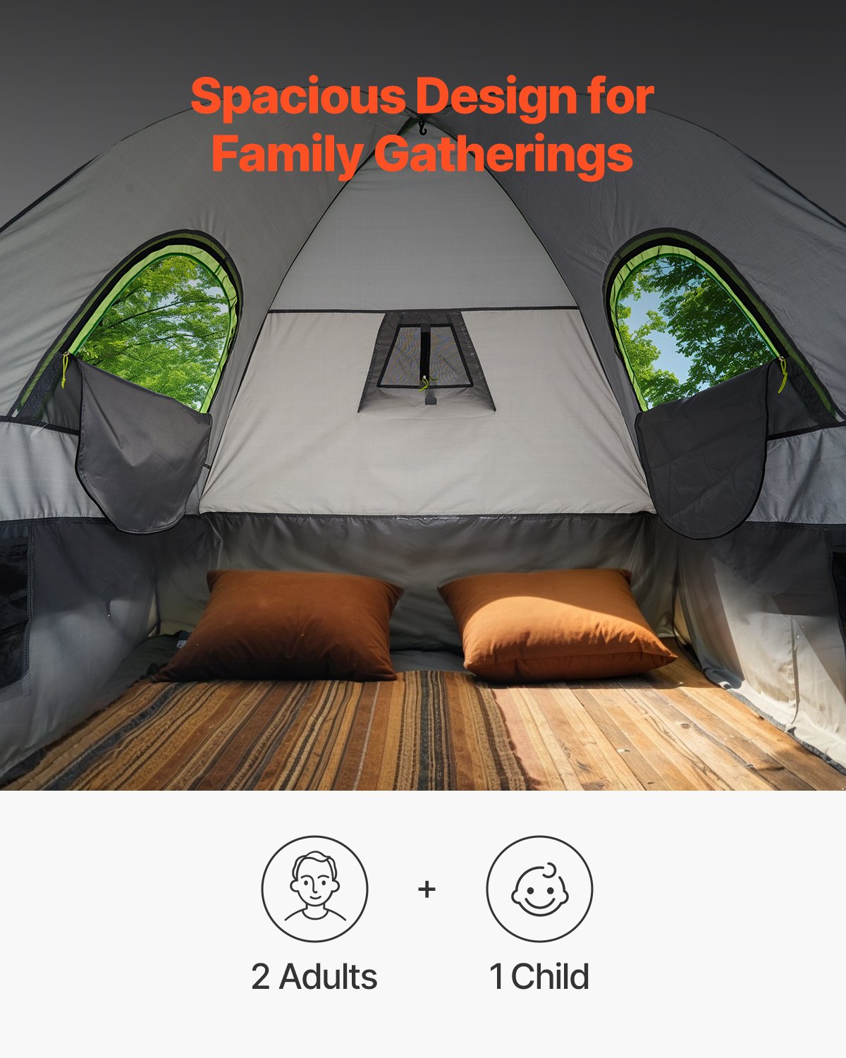 Pickup Truck Tent, Fit 5.5-6.0 Ft Truck Tents For Camping, Waterproof PU2000mm 2-3 Person Sleeping Truck Bed Tent With Double Layer Design Windows, Sturdy Truck Bed Camper Shell With Storage Bag