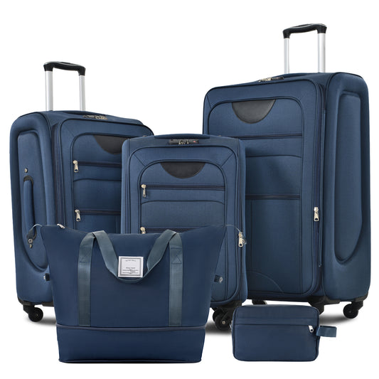 Softside Luggage Expandable 3 Piece Set Suitcase With Duffel Bag Upright Spinner Softshell Lightweight Luggage Travel Set-22-26-30 IN