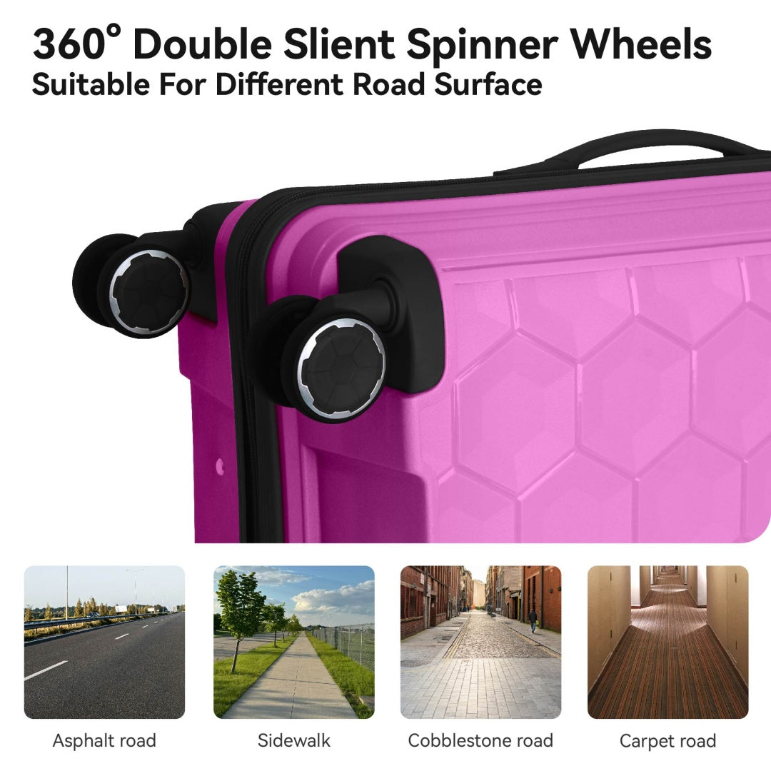 3-Piece Luggage Set Travel Lightweight Suitcases With Rolling Wheels, TSA Lock & Moulded Corner, Carry On Luggages For Business, Trip, 20-24-28