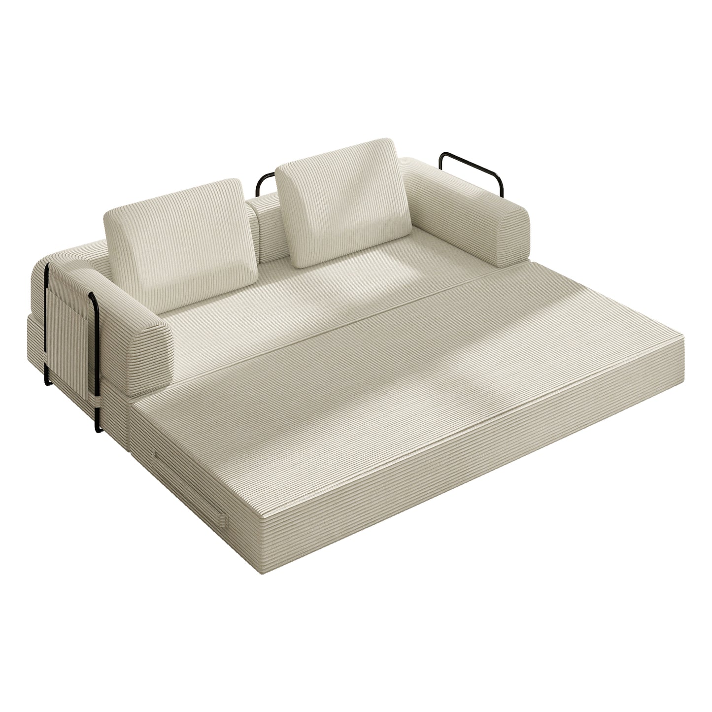 78 Inch Convertible Sleeper Sofa Bed, Futon Boneless Couch Lounge Loveseat With Pull Out Bed, No Assembly Required