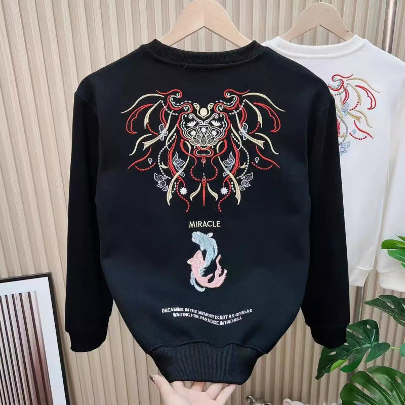 National Fashion Embroidered Long-sleeved Sweater Men